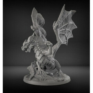 Figurine impréssion 3d 9th age, D&D, jeux de rôle, Dragon noir