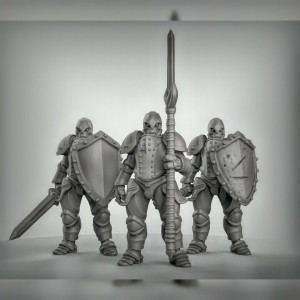 Impression 3D figurines jeux de rôle D&D, Saga, 9th Age, Warforged guerriers 2