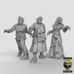 Impression 3D figurines jeux de rôle D&D, Saga, 9th Age, Zombis humains