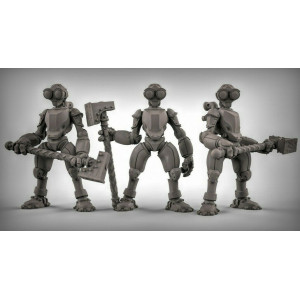 Impression 3D figurines jeux de rôle D&D, Saga, 9th Age, Robots avec masse