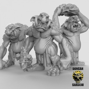 Impression 3D figurines jeux de rôle D&D, Saga, 9th Age, Trolls de pierre 