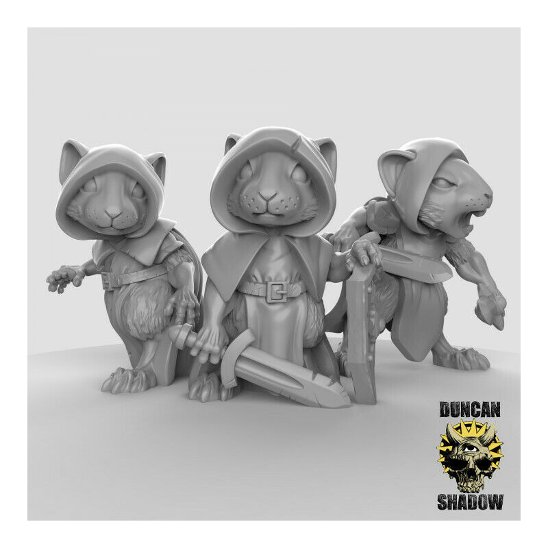 Figurines Anthropomorphes Duncan Shadow – Impression 3D pour Wargames et Jeux de Rôle

