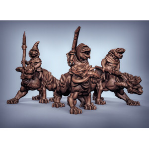 Impression 3D figurines jeux de rôle D&D, Saga, 9th Age, Kobolds sur monture