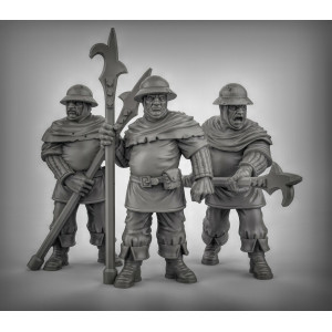 Impression 3D figurines jeux de rôle D&D, Saga, 9th Age, Humains avec hallebarde
