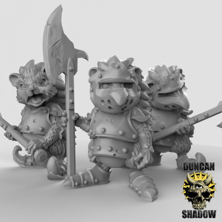 Figurines Anthropomorphes Duncan Shadow – Impression 3D pour Wargames et Jeux de Rôle
