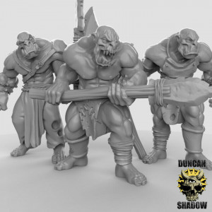 Impression 3D figurines jeux de rôle D&D, Saga, 9th Age, Orcs avec lance