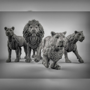 Impression 3D figurines jeux de rôle D&D, Saga, 9th Age, Lions