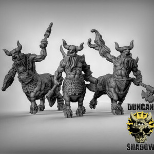 Impression 3D figurines jeux de rôle D&D, Saga, 9th Age, Guerriers centaures