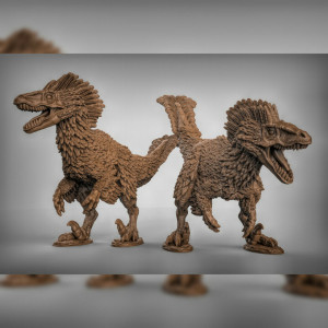 Impression 3D figurines jeux de rôle D&D, Saga, 9th Age, Dinosaures Velociraptor