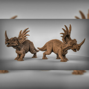 Impression 3D figurines jeux de rôle D&D, Saga, 9th Age, Dinosaure Styracosaurus