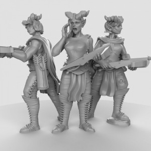 Impression 3D figurines jeux de rôle D&D, Saga, 9th Age, Démone avec arbalète