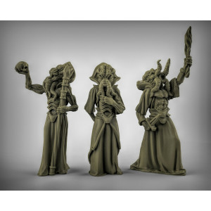 Impression 3D figurines jeux de rôle D&D, Saga, 9th Age,  Cthulhu Cultistes