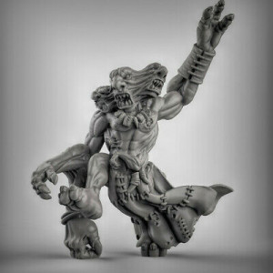 Figurine impréssion 3d 9th age, D&D, jeux de rôle, Troll du chaos 