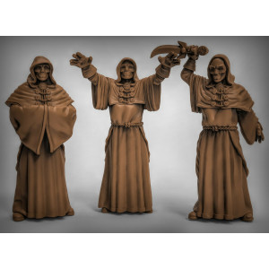 Impression 3D figurines jeux de rôle D&D, Saga, 9th Age, Cultistes
