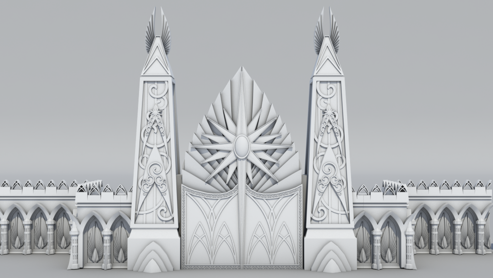 -Décor impréssion 3D Porte de citadelle elfique - Picture 1 of 8