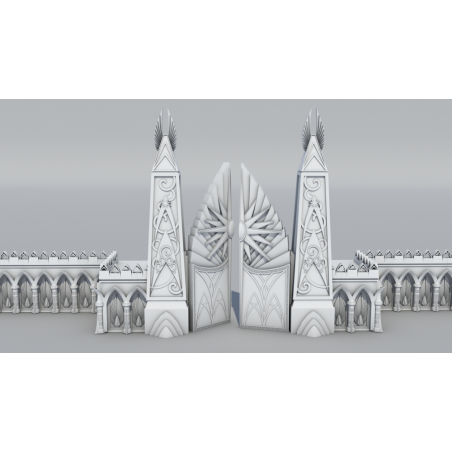 -Décor impréssion 3D Porte de citadelle elfique
