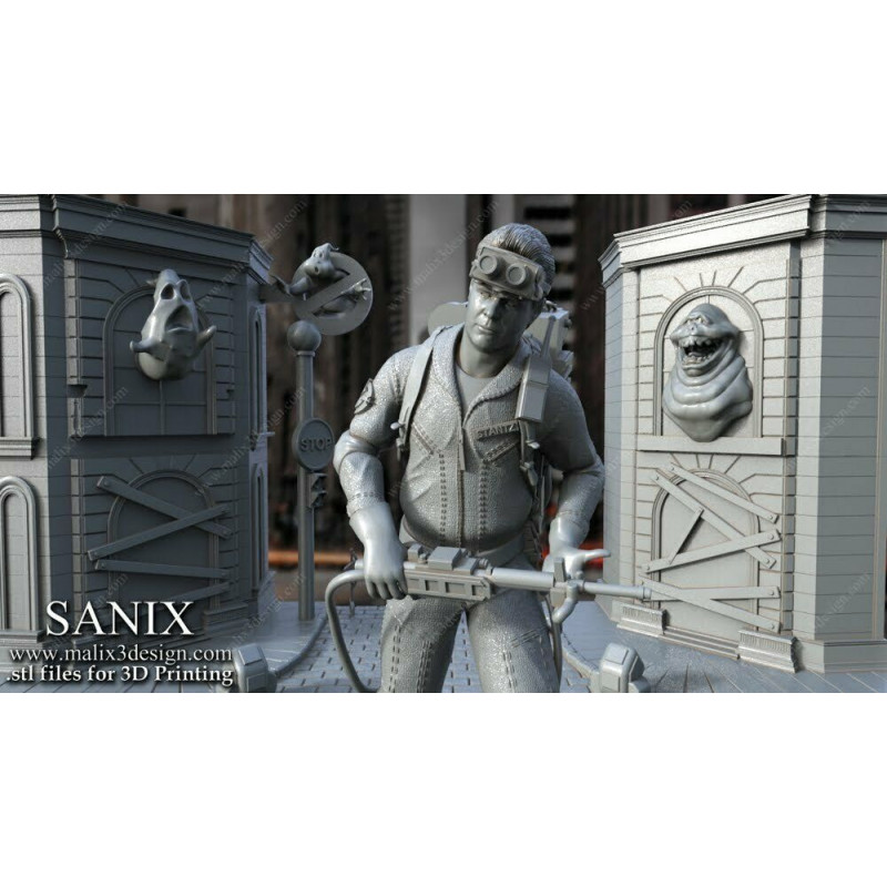 Ghostbuster Diorama figurine imprimée en 3D résine Taille 18cm non peint