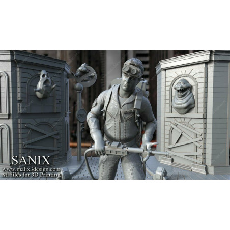 Ghostbuster Diorama figurine imprimée en 3D résine Taille 18cm non peint