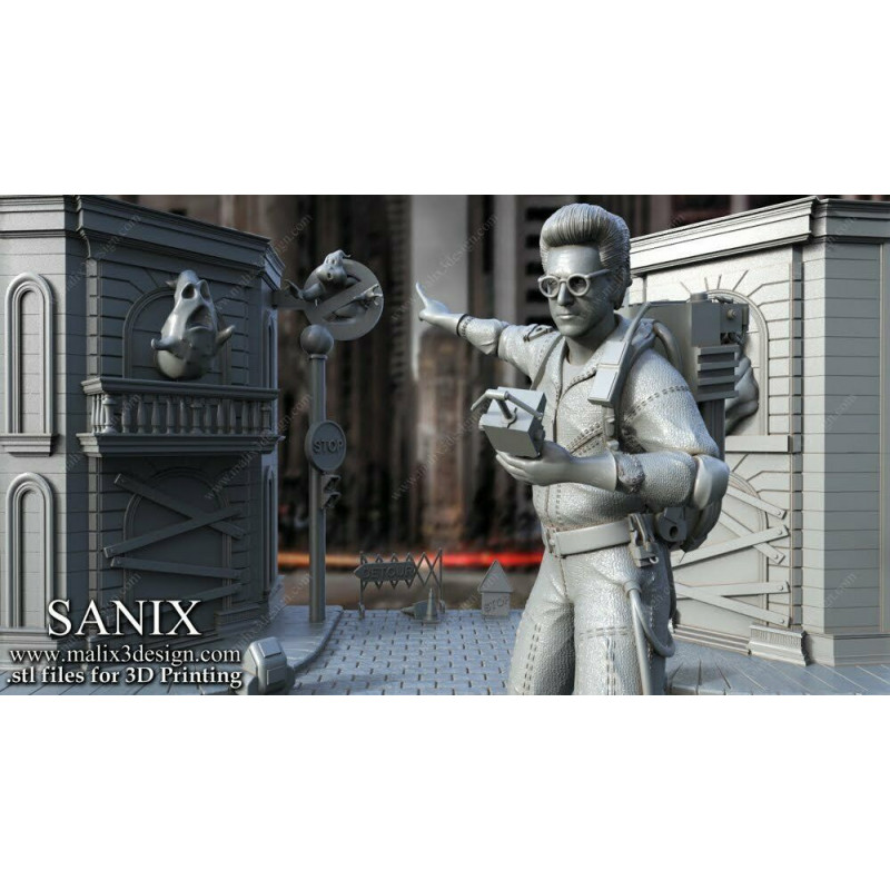 Ghostbuster Diorama figurine imprimée en 3D résine Taille 18cm non peint
