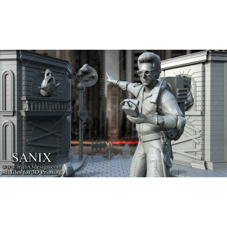 Ghostbuster Diorama figurine imprimée en 3D résine Taille 18cm non peint