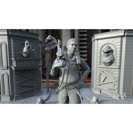 Ghostbuster Diorama figurine imprimée en 3D résine Taille 18cm non peint