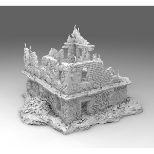 Impréssion 3D Décors WW2 Bâtiment en ruine 19