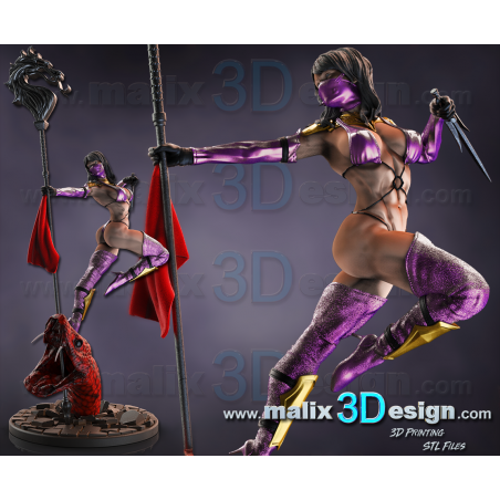 Mortal kombat - Mileena, figurine imprimée en 3D résine Taille 18cm