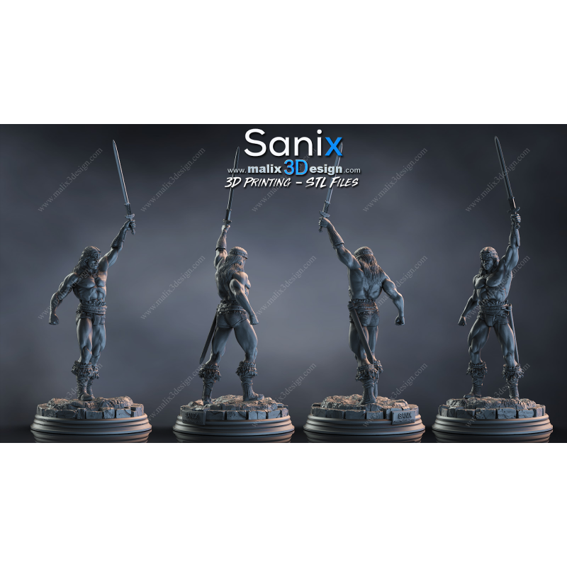 Conan figurine imprimée en 3D résine Taille 18cm