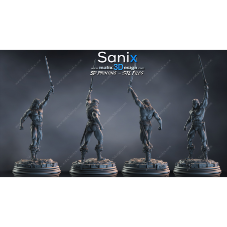 Conan figurine imprimée en 3D résine Taille 18cm
