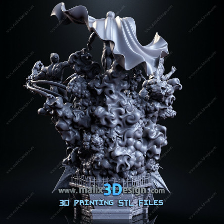 Justice league imprimée en 3D resineJustice league impression 3D resine, taille 18cm par perso ( non peint ) (non peint)