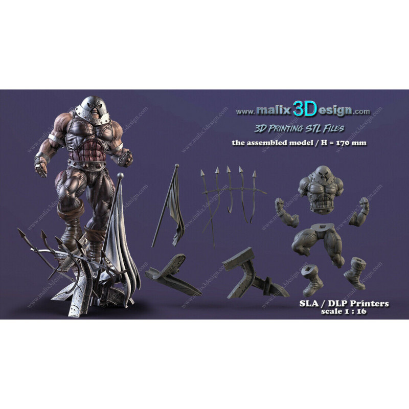 Juggernaut (X-men), figurine impression 3D résine  18cm  (non peint)