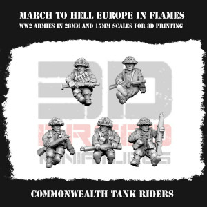 Impréssion 3D Figurines WWII Armée Angleterre Commonwealth tank rider
