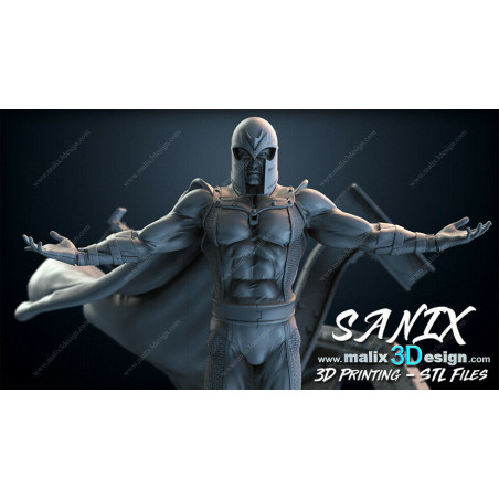 Magneto figurine imprimée en 3D résine Taille 18cm (non peint)
