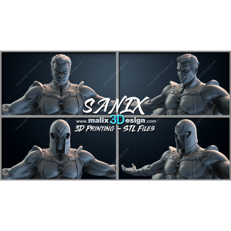 Magneto figurine imprimée en 3D résine Taille 18cm (non peint)