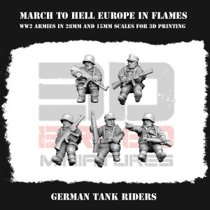 Print 3D Figurines WWII Army German Wehrmacht Crew Tank