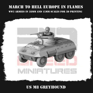 Impréssion 3D Figurines WWII US G.I Véhicule M8 Greyhound