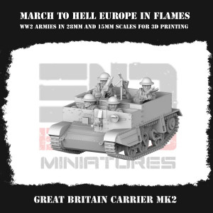 Impréssion 3D Figurines WWII Armée Angleterre universal carrier MK II