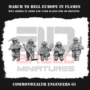 Impréssion 3D Figurines WWII Armée Angleterre Commonwealth engineers 01