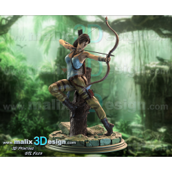 Lara Croft figurine imprimée en 3D résine Taille 18cm