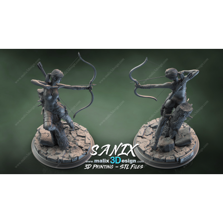 Lara Croft figurine imprimée en 3D résine Taille 18cm