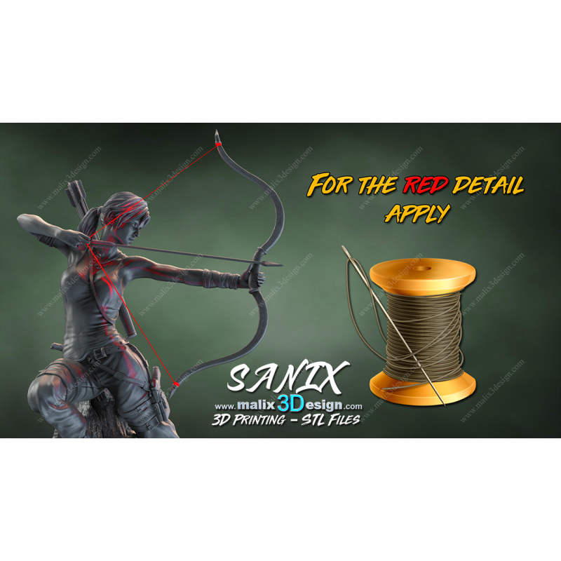 Lara Croft figurine imprimée en 3D résine Taille 18cm