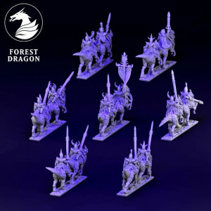 Forest Dragon Minihammer Impression 3D 15mm Cavalerie lourde elfe noir