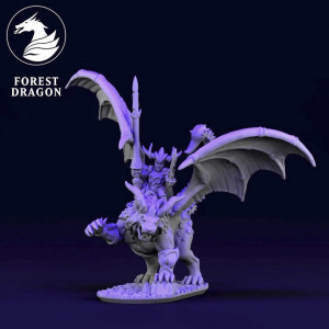 Forest Dragon impréssion 3d- Seigneur homme elfe noir sur manticore Echelle 15mm