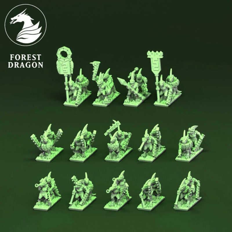 Forest dragon 3d-Anciens sauriens- Infanterie légère Echelle 15mm