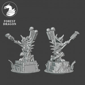 Forest Dragon impréssion 3d- Ancien saurien Héros à pied-Echelle 10mm