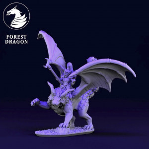 Forest Dragon impréssion 3d- Seigneur femme elfe noir manticore échelle 10mm