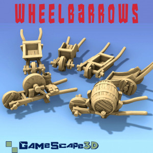 Décor Gamescape 3D Wheelbarrows