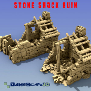 Décor Gamescape 3D Stone Shack Ruin