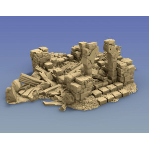 Décor Gamescape 3D Rubble Building Ruin