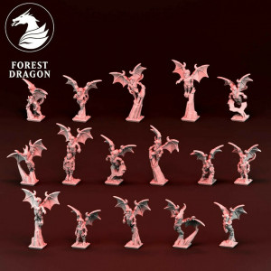 Forest Dragon Minihammer Impression 3D 10mm Chaos Harpies  (2)